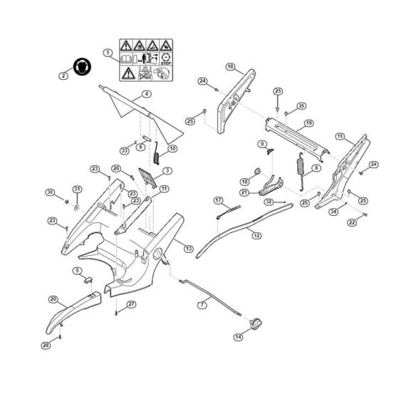 Frame, Height Adjustment for Viking MB 755.2 KS Petrol Lawn Mowers