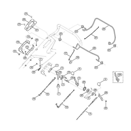 Handle Upper Part for Viking MB 756.0 YS Petrol Lawn Mowers