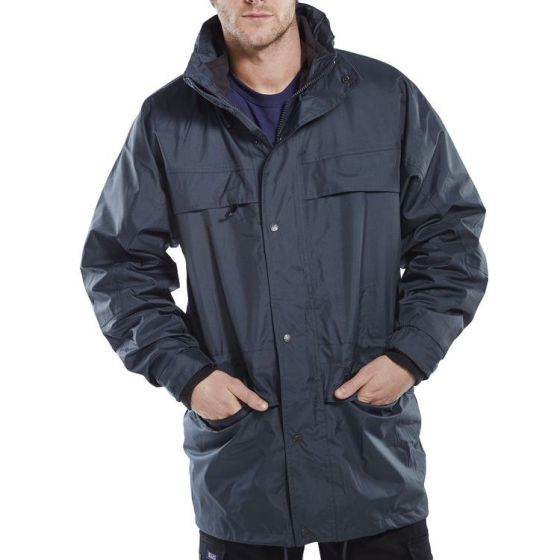 Mowbray 3 In 1 Jacket Removable Inner Fleece Concealed Hood Navy Blue 3XL