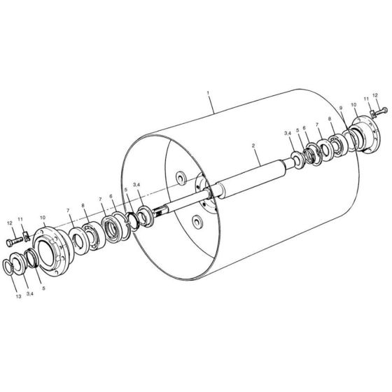 Drum for Benford Terex Mecalac MBR71 Roller