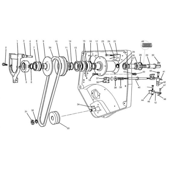 Vibrator Clutch Assembly for Benford Terex Mecalac MBR71 Roller