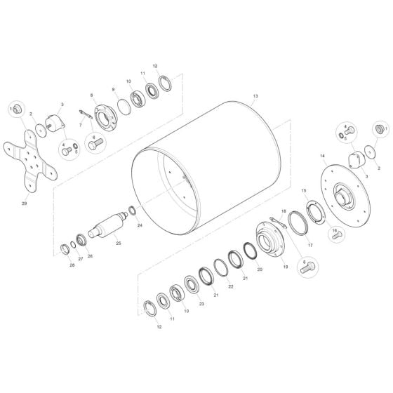 Drum for Mecalac MBR71 HD Pedestrian Roller