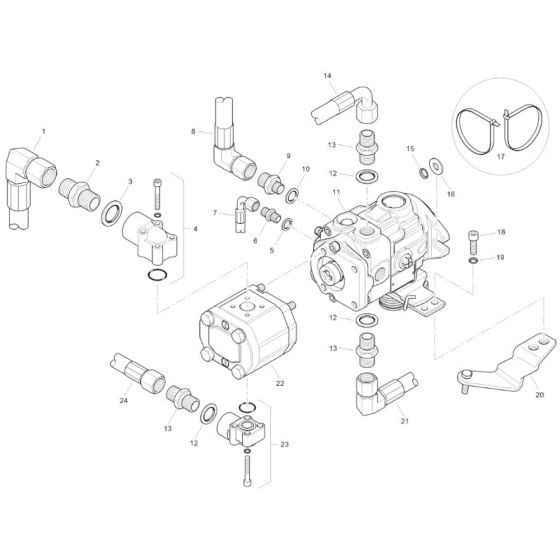 Hydraulics, Transmission & Auxiliary Pumps for Mecalac MBR71 HD Pedestrian Roller