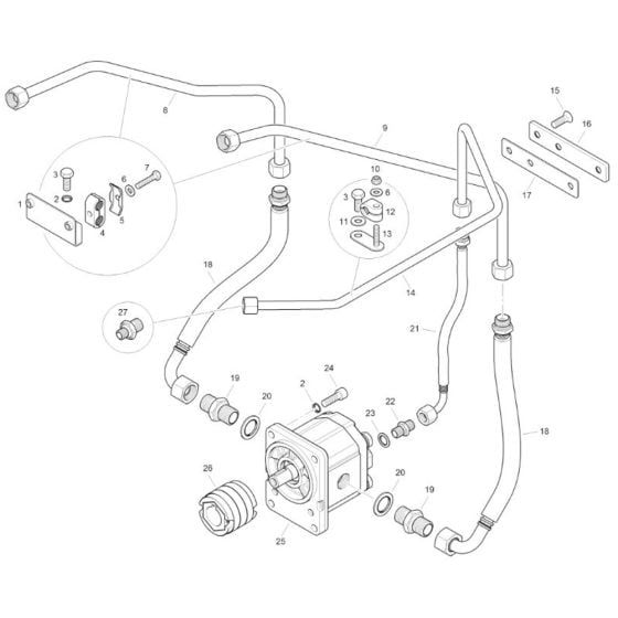 Hydraulics, VIbration Motor for Mecalac MBR71 HD Pedestrian Roller