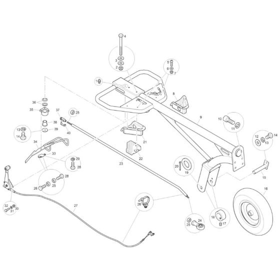 Hydro Steering Arm for Mecalac MBR71 HD Pedestrian Roller