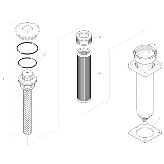 Hydraulic Tank Return Filter for Mecalac MBR71 HD Pedestrian Roller