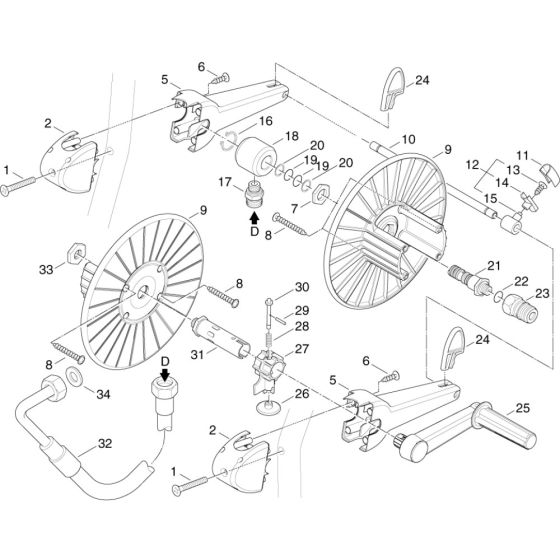 Hose Reel Assembly for Nilfisk