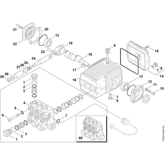 Pump Assembly for Nilfisk MC 8P