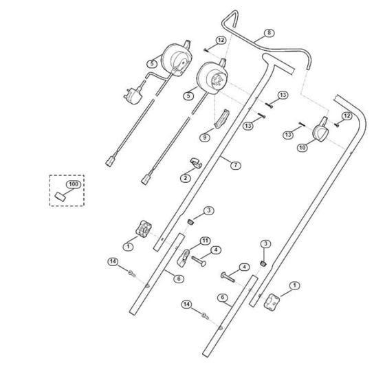 Handle for Viking ME 339.0 Petrol Lawn Mowers