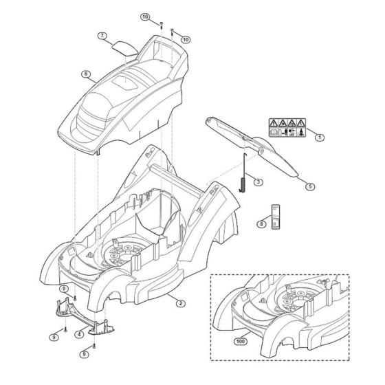 Housing for Viking ME 339.0 Petrol Lawn Mowers