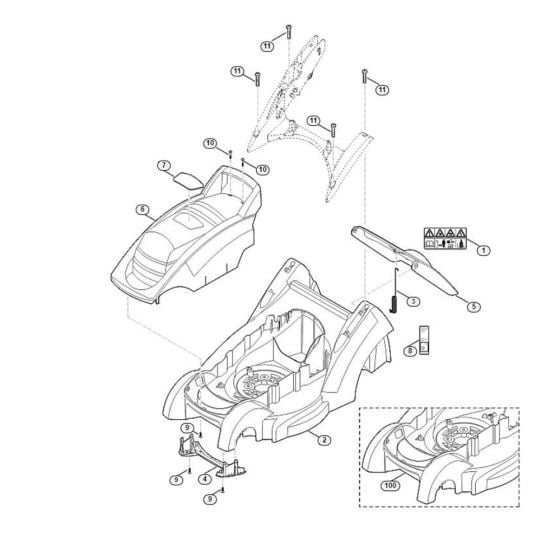 Housing for Viking ME 339.1 C Petrol Lawn Mowers