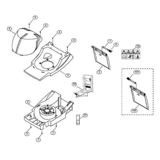 Housing for Viking ME 400 Petrol Lawn Mowers