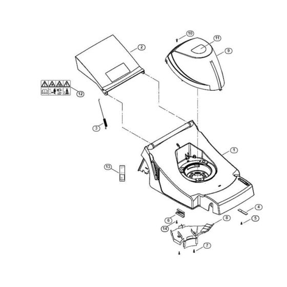 Housing for Viking ME 443.0 Petrol Lawn Mowers