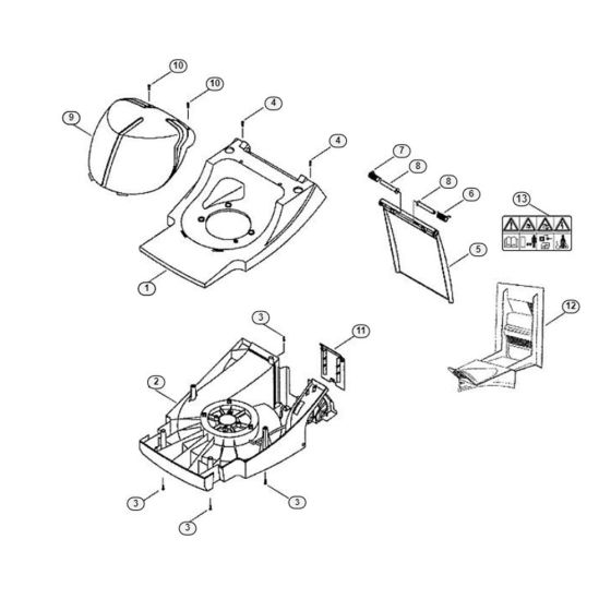 Housing for Viking ME 450 Petrol Lawn Mowers