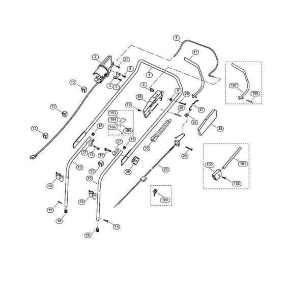 Handle for Viking ME 455 Petrol Lawn Mowers