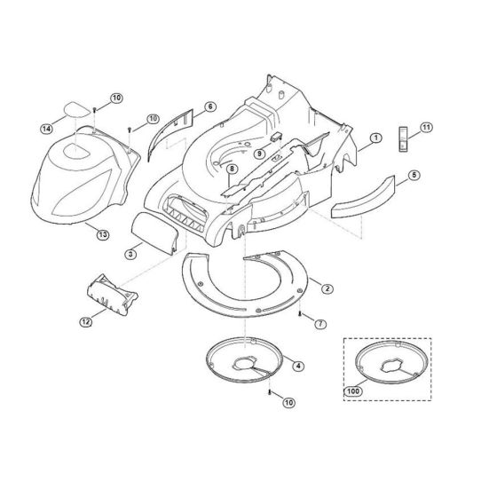 Housing for Viking ME 545.0 Petrol Lawn Mowers