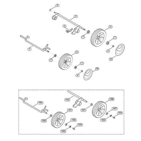 Chassis for Viking ME 545.0 Petrol Lawn Mowers