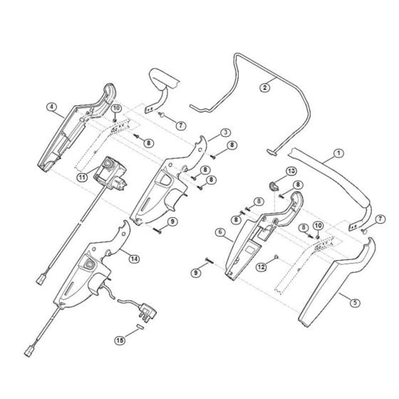 Handle Upper Part for Viking ME 545.0 C Petrol Lawn Mowers