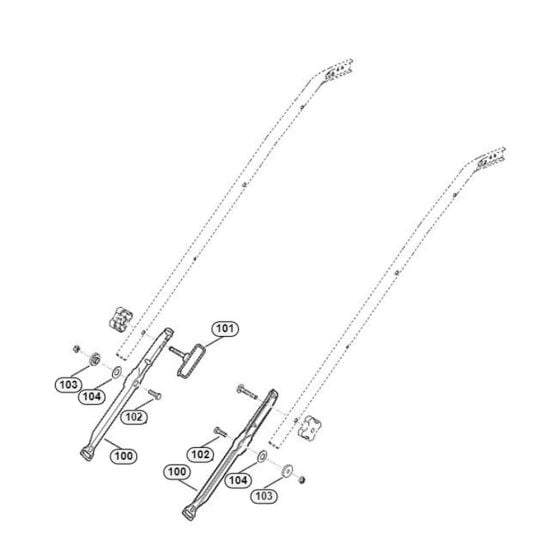 Handle Lower Part-1 for Viking ME 545.0 C Petrol Lawn Mowers