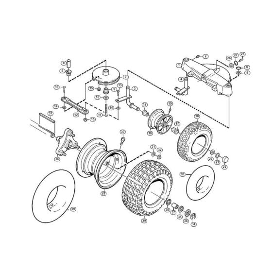 Wheels  for Stihl/ Viking MF 480 Ride on Mowers