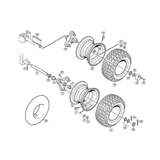 Wheels  for Stihl/ Viking MF 860 Ride on Mowers