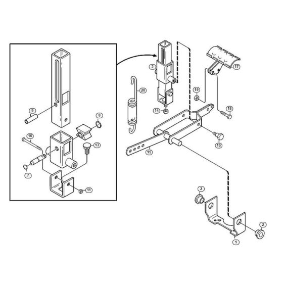 Lifting Device  for Stihl/ Viking MF 860 Ride on Mowers