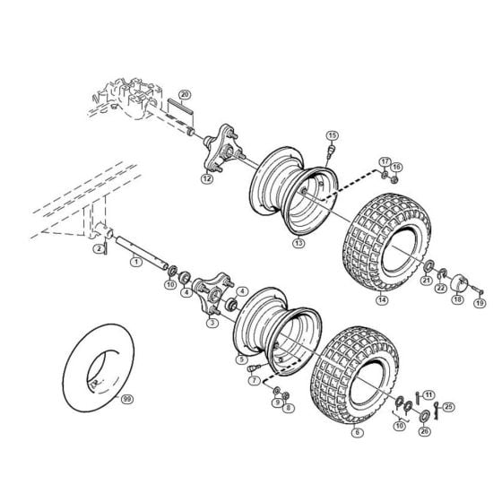 Wheels for Stihl/ Viking MF 890 PRO Ride on Mowers