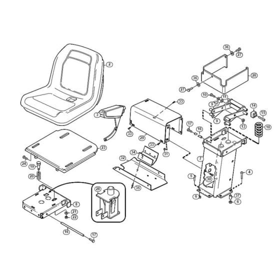 Seat  for Stihl/ Viking MF 890 PRO Ride on Mowers