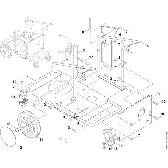Frame Assembly for Nilfisk MH 7P