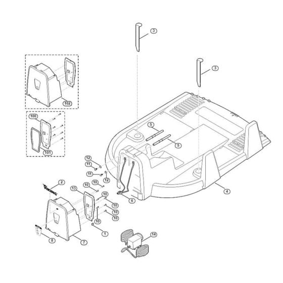 Docking Station Assembly for Stihl/ Viking MI 322.0 C Robotic Mowers