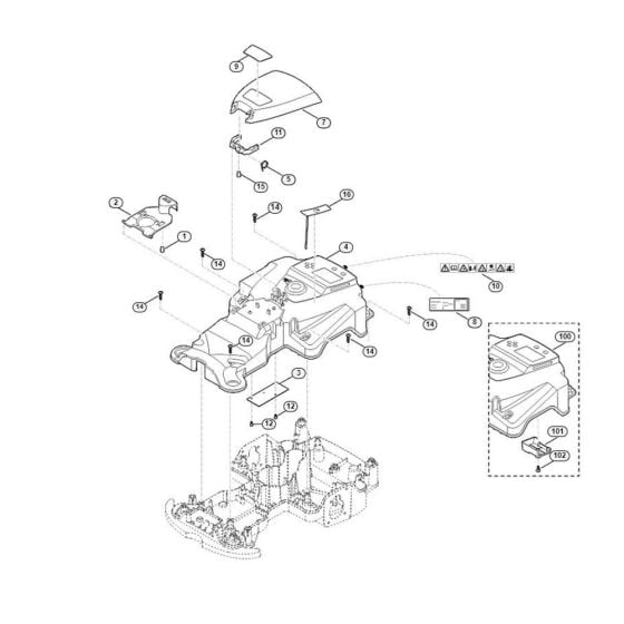 Housing Upper Part Assembly for Stihl/ Viking MI 422.0 Robotic Mowers