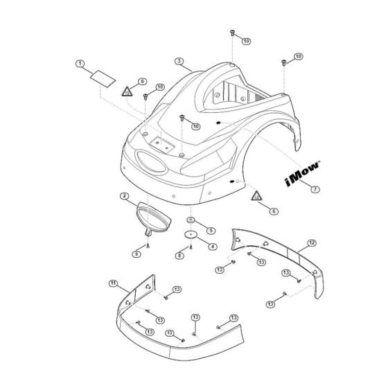 Shroud Assembly for Stihl/ Viking MI 422.1 P Robotic Mowers