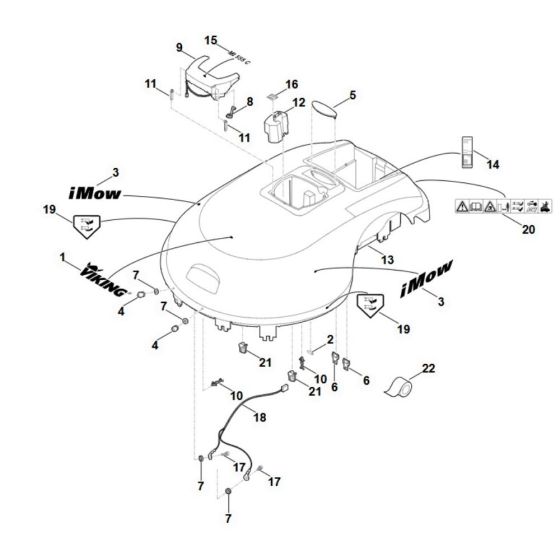 Housing Upper Part for Viking MI 555.0 C