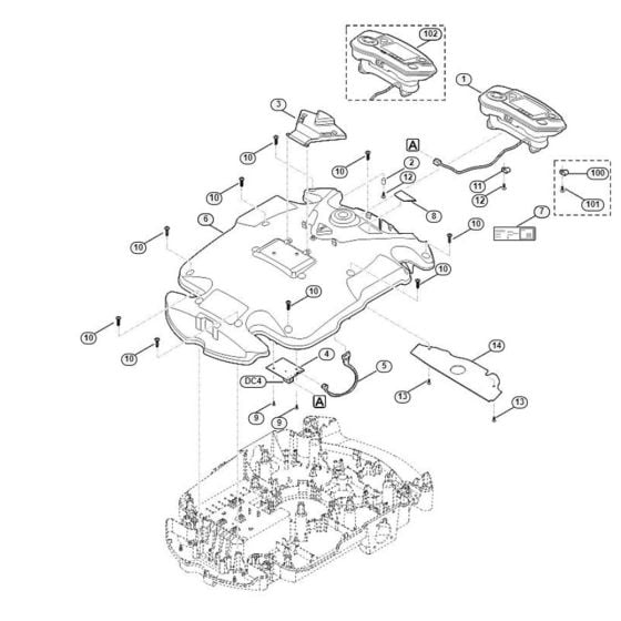 Housing Upper Part Assembly for Stihl/ Viking MI 632.0 C Robotic Mowers