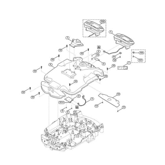 Housing Upper Part Assembly for Stihl/ Viking MI 632.0 P Robotic Mowers