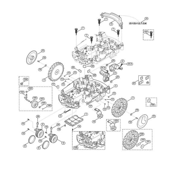 Lower Housing, Chassis Assembly for Stihl/ Viking MI 632.0 P Robotic Mowers