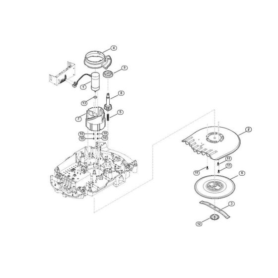 Mowing Deck, Height Adjustment Assembly for Stihl/ Viking MI 632.1 C Robotic Mowers