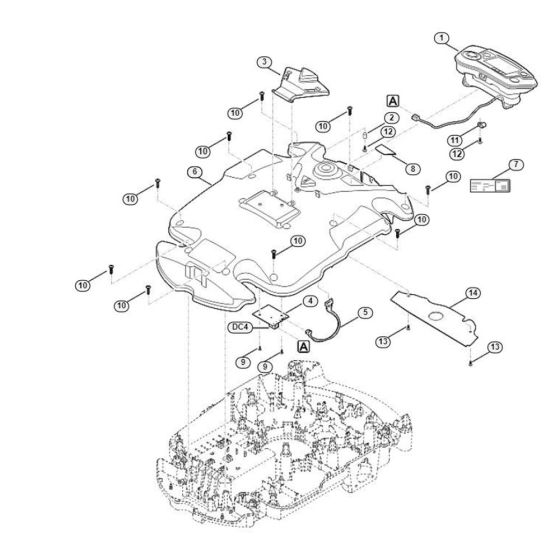 Housing Upper Part Assembly for Stihl/ Viking MI 632.1 M Robotic Mowers