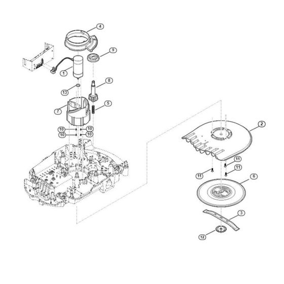 Mowing Deck, Height Adjustment Assembly for Stihl/ Viking MI 632.1 M Robotic Mowers