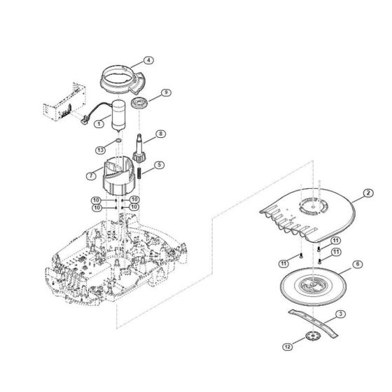 Mowing Deck, Height Adjustment Assembly for Stihl/ Viking MI 632.1 PC Robotic Mowers