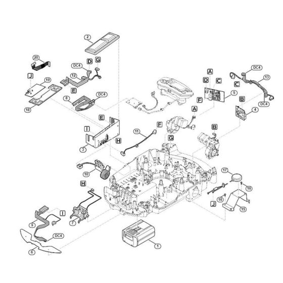 Electric Equipment Assembly for Stihl/ Viking MI 632.1 PC Robotic Mowers