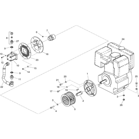 Pump and Motor Assembly for Belle Midi 20-110D Hydraulic Power Pack