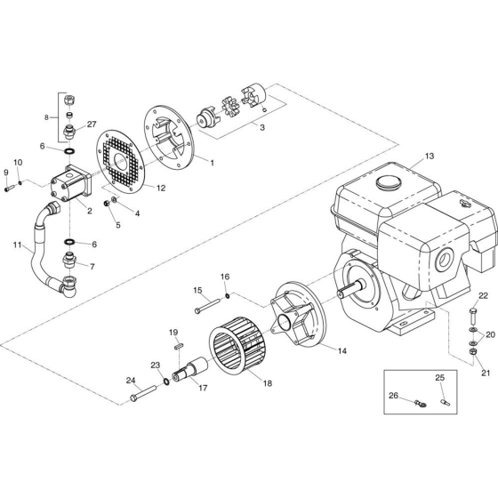 Pump and Motor Assembly for Belle Midi 20-140 (PAN) Hydraulic Power Pack