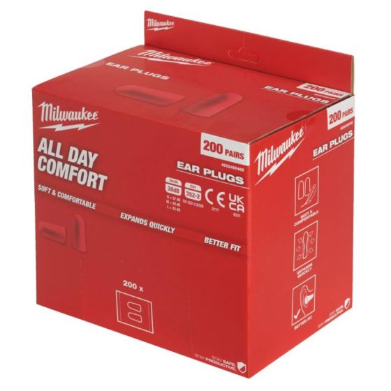 Milwaukee Foam Ear Plugs - 200 Pairs