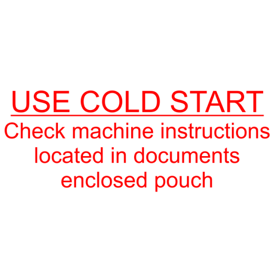 Self Adhesive Label - Use Cold Start