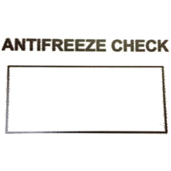 Self Adhesive Sticker - Anti-Freeze Check (50pk)