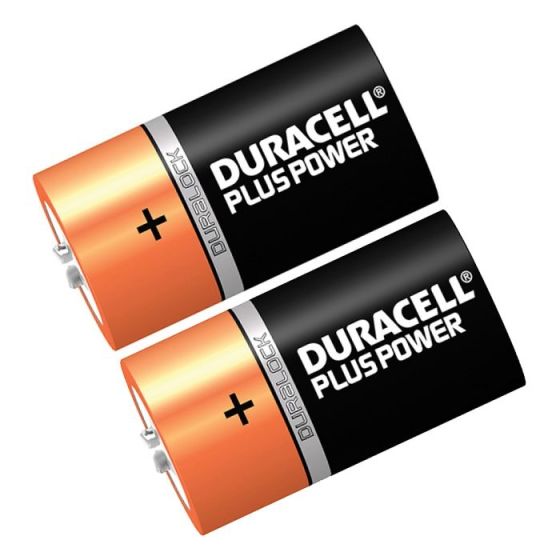 2 Pack Duracell Alkaline Batteries - Size: D (LR20) Voltage: 1.5V