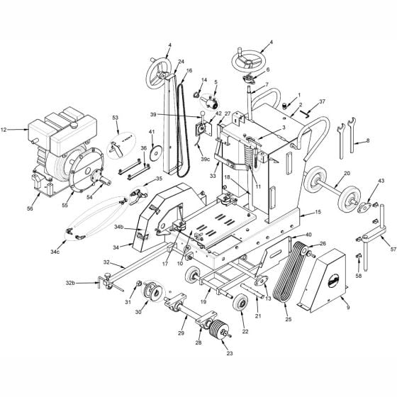 Main Assembly for Altrad Belle CFS600 Floor Saw (Hatz)