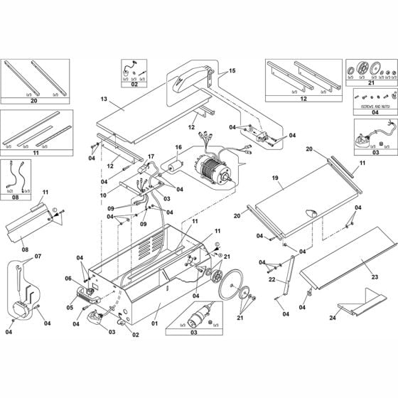 Main Assembly for Altrad Belle Minitile200 Tile Saw