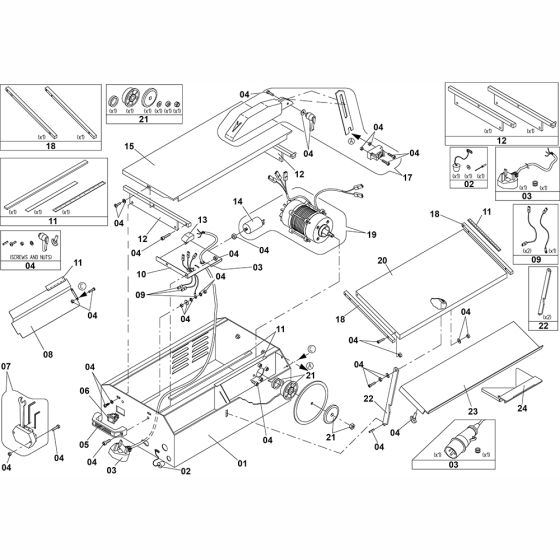 Main Assembly for Altrad Belle Minitile230 Tile Saw